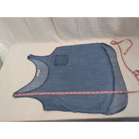 Life in Progress women's small denim tank top western print on back Lyocell I6 - Picture 5 of 5